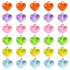30Pcs 6 Colors Transparent Resin Pendants&nbsp;RESI-YW0001-75