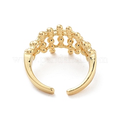 Hollow Tartan Round Brass  Open Cuff Ring for Women&nbsp;LS-RJEW-Z055-05G-03