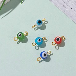 Handmade Evil Eye Lampwork Links Connectors&nbsp;PALLOY-JF00598