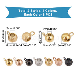 64Pcs 8 Style Ion Plating(IP) 304 Stainless Steel Tube Bails&nbsp;STAS-DC0005-36