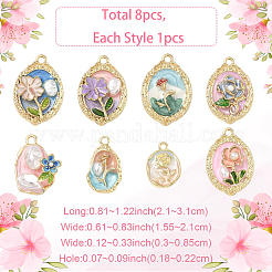 8Pcs 8 Styles Alloy Enamel Pendants&nbsp;ENAM-YW0006-53