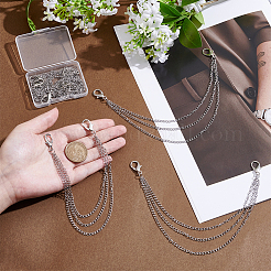 6Pcs Tri-Layers 304 Stainless Steel Boot Strap Chains&nbsp;HJEW-UN00111