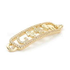 Brass Micro Pave Clear Cubic Zirconia Links Connectors&nbsp;ZIRC-M117-24G