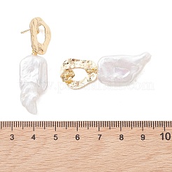 Nuggets Natural Keshi Pearl Dangle Stud Earrings&nbsp;EJEW-JE06980