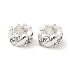 Rack Plating Brass Micro Pave Cubic Zirconia European Beads&nbsp;KK-F866-10S