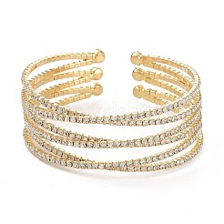 Iron Alloy Rhinestone Cuff Bangles&nbsp;BJEW-B052-01LG