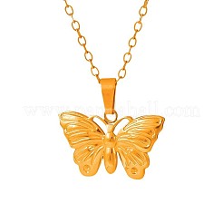 304 Stainless Steel Butterfly Pendant Necklaces for Women&nbsp;IP3230-2