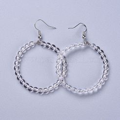 Natural Quartz Crystal Dangle Earrings&nbsp;X-EJEW-K077-A16