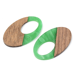 Opaque Resin & Walnut Wood Pendants&nbsp;LS-RESI-S389-005A-C03