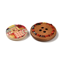 Printed Wooden Buttons&nbsp;DIY-XCP0002-72