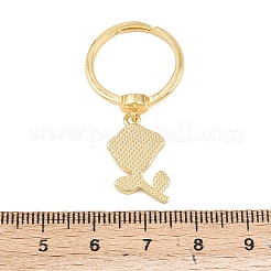 Adjustable Brass Enamel Pendant Finger Rings for Women&nbsp;RJEW-A090-03G