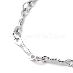 Non-Tarnish 304 Stainless Steel Textured Bar Link Chain Bracelets&nbsp;BJEW-K226-05P