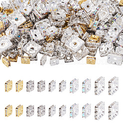 200Pcs 5 Styles Brass Rhinestone Spacer Beads&nbsp;KK-TA0003-39