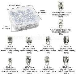 100Pcs 10 Style Tibetan Style Alloy Tube Bails&nbsp;FIND-YW0003-16