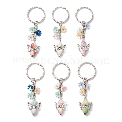 6Pcs 6 Colors Synthetic Turquoise Angel Pendant Keychian&nbsp;KEYC-JKC01107