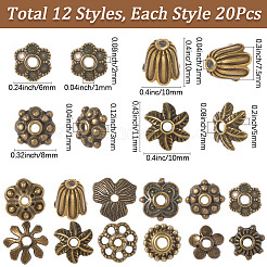 240Pcs 12 Styles Alloy Bead Cap Sets&nbsp;TIBE-SP0001-21