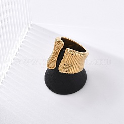 304 Stainless Steel Cuff Ring&nbsp;RJEW-Z076-10G-04