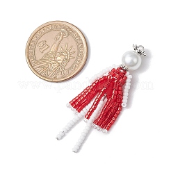 3Pcs 3 Colors Glass Seed Beads Big Pendants&nbsp;PALLOY-MZ00687