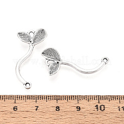Tibetan Style Alloy Leaf  Links Connector Charmss&nbsp;PALLOY-T094-11AS