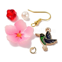DIY Flower and Bird Dangle Earring Making Kits&nbsp;DIY-SZ0008-96