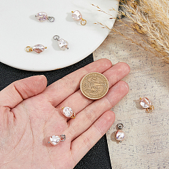 8Pcs 2 Colors Plastic Imitation Pearl Baroque Irregular Pendants&nbsp;PALLOY-FH00109