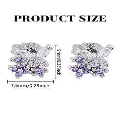 1 Pair Brass Micro Pave Cubic Zirconia Stud Earrings&nbsp;EJEW-LP0004-67P