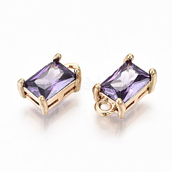 Brass Glass Rhinestone Pendants&nbsp;GLAA-S179-21B-RS