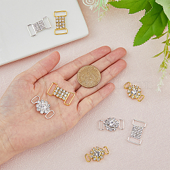 8Pcs 4 Styles Brass Crystal Rhinestone Connector Charms&nbsp;KK-HY0003-35