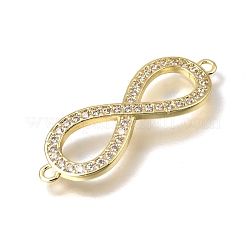 Brass Micro Pave Clear Cubic Zirconia Infinity Links Connector Charms&nbsp;KK-C262-29G