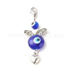 Wings & Heart Tibetan Style Alloy Pendant Decorates&nbsp;HJEW-JM00608