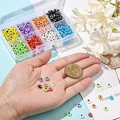 640Pcs 8 Colors Evil Eye Resin Beads&nbsp;RESI-YW0001-89