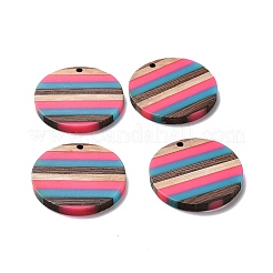 Opaque Resin & Walnut Wood Pendants&nbsp;RESI-TAC0017-68C-01
