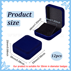 12Pcs Flocking Plastic Badge Storage Boxes&nbsp;CON-FG0001-25