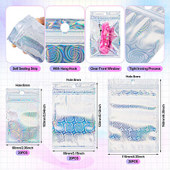 60Pcs 3 Styles Laser Plastic Resealable Bags&nbsp;ABAG-TA0001-56B