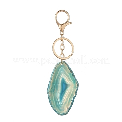 Natural Agate & 304 Stainless Steel Keychain&nbsp;KEYC-JKC01494
