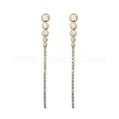 304 Stainless Steel Clear Cubic Zirconia Tassel Stud Earrings&nbsp;EJEW-Z094-01A-G