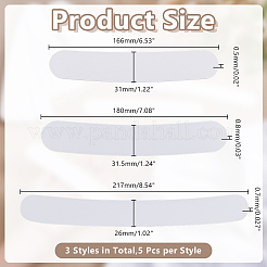 15Pcs 3 Styles Plastic Collar Stays for Men's Dress Shirts&nbsp;AJEW-HY0003-21