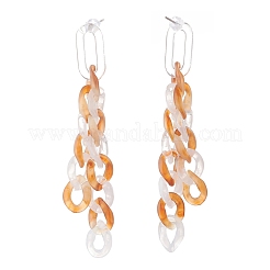 Acrylic Curb Chain Tassel Dangle Stud Earrings for Women&nbsp;EJEW-JE04767-05