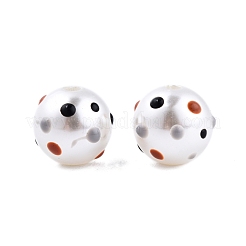Spot Pattern Opaque ABS Plastic Imitation Pearl Enamel Beads&nbsp;KY-G020-02A