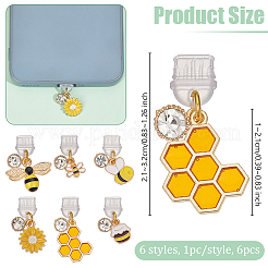 6Pcs 6 Styles PVC Mobile Dustproof Plugs&nbsp;PALLOY-OC00005
