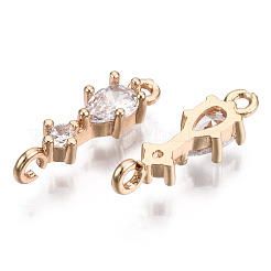 Brass Micro Pave Cubic Zirconia Links Connectors&nbsp;X-KK-R111-007-B01