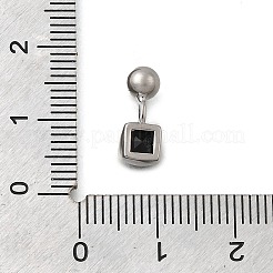 Brass Micro Pave Cubic Zirconia Square Charms&nbsp;KK-D500-01P