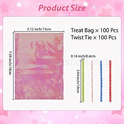 100Pcs Laser OPP Cellophane Candy Packaging Bags&nbsp;ABAG-WH20005-36