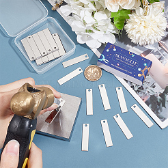 50Pcs 201 Stainless Steel Rectangle Stamping Blank Tag Pendants&nbsp;STAS-SC0008-72