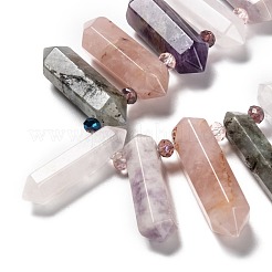 Natural Amethyst & Rose Quartz & Quartz Crystal & Blue Spot Jasper & Lepidolite & Labradorite Beads Strands&nbsp;G-H247-06A