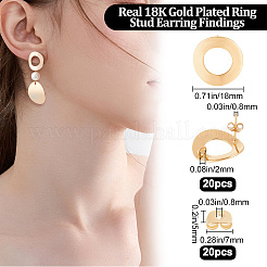 20Pcs Brass Donut Stud Earring Findings&nbsp;KK-BBC0004-87