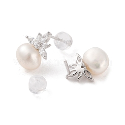 Anti-Tarnish Sterling Silver Stud Earrings&nbsp;EJEW-C087-12D-P