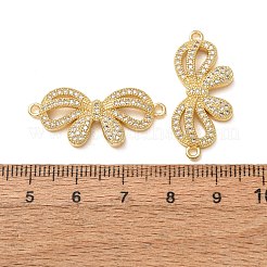 Brass Micro Pave Clear Cubic Zirconia Connector Charms&nbsp;CU-CBA4579-21G