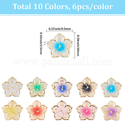 60Pcs 10 Colors Plating Acrylic Cabochons&nbsp;MRMJ-SC0001-46