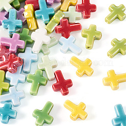 40Pcs 8 Colors Glazed Porcelain Beads&nbsp;PORC-TA0001-16